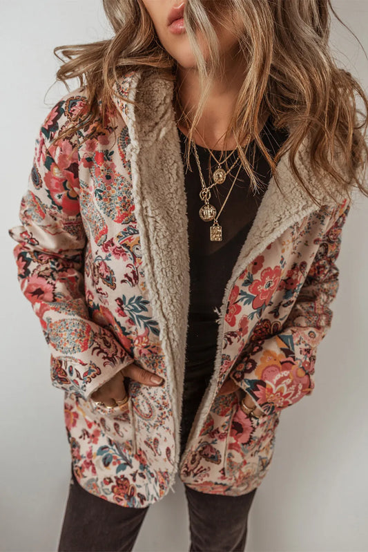 Printed Long Sleeve Hooded Jacket